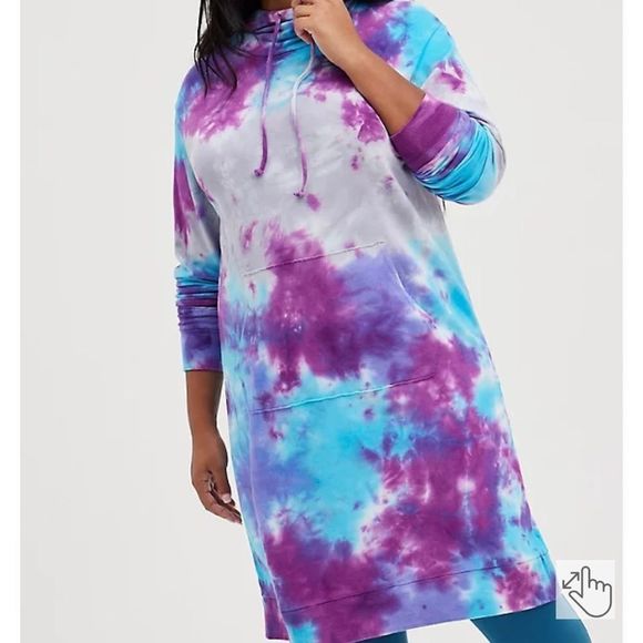Torrid Tie Dye Hoodie Dress - Picture 2 of 6